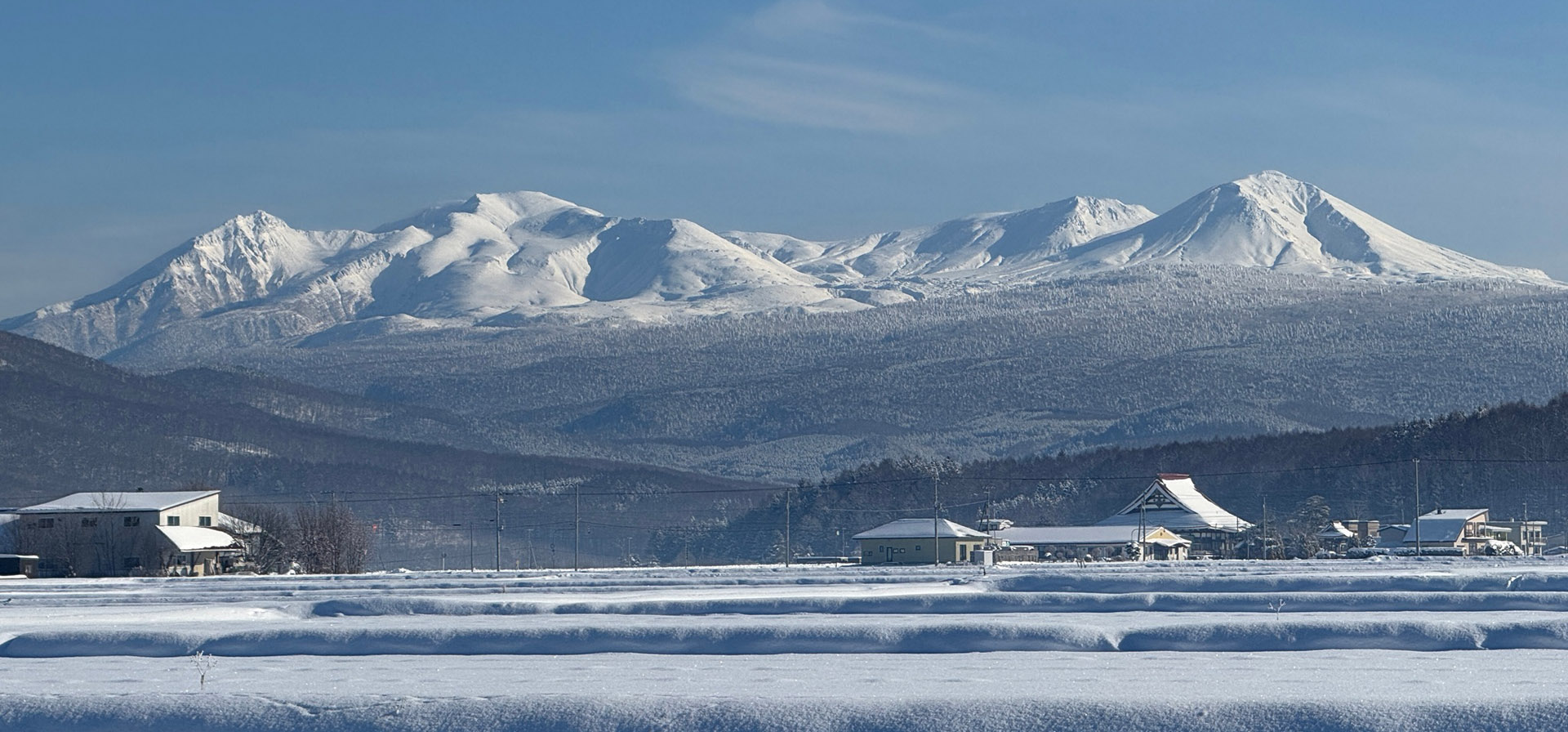 View of the Daisetsuzan mountain range from Blooming Villa Daisetsuzan mountain range from Blooming Villa